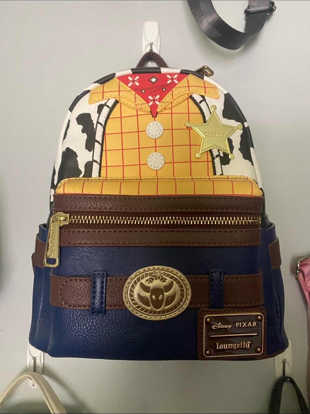 Loungefly Brown and Navy Woody-Inspired Mini Backpack